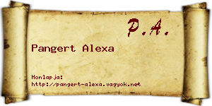 Pangert Alexa névjegykártya